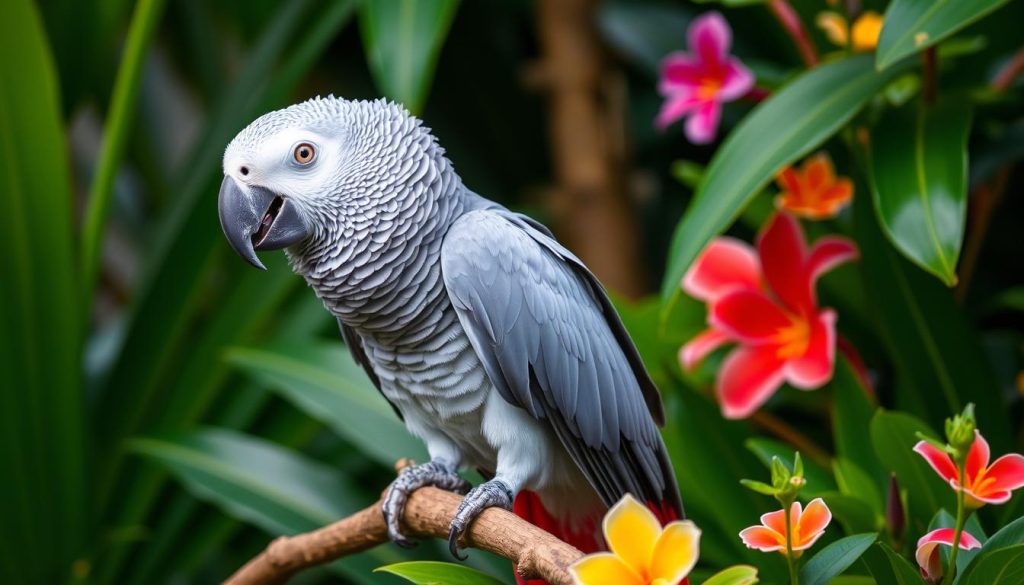 African grey parrot talking