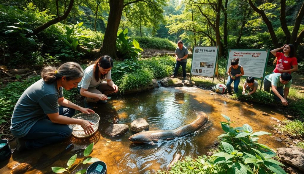 Chinese giant salamander conservation efforts