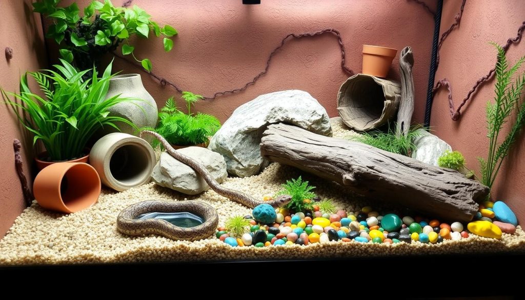 Enriching hognose snake enclosure with decorations