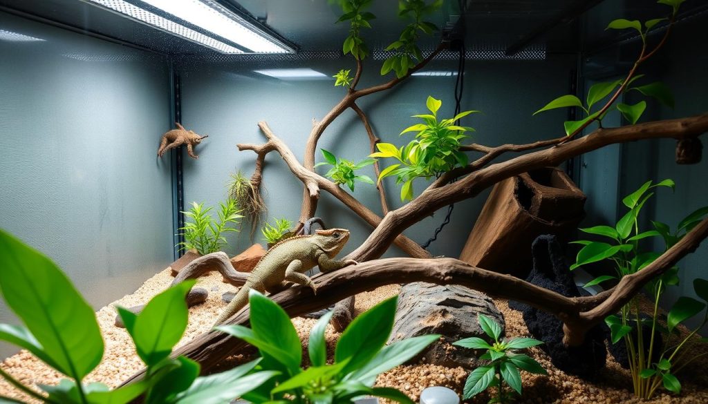 Exotic pet care habitat setup