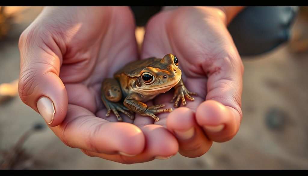 handling desert rain frogs