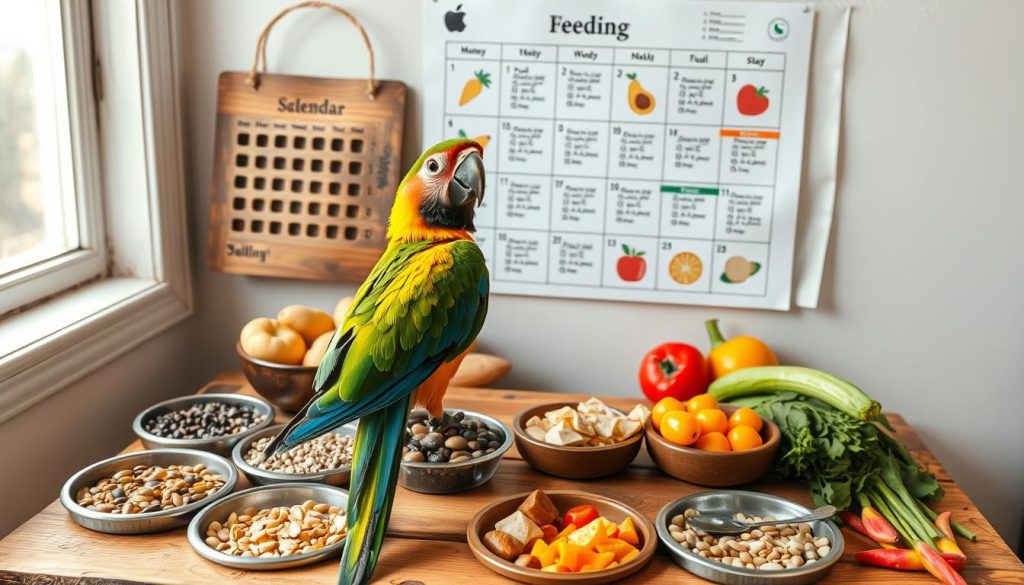 parrot feeding schedule