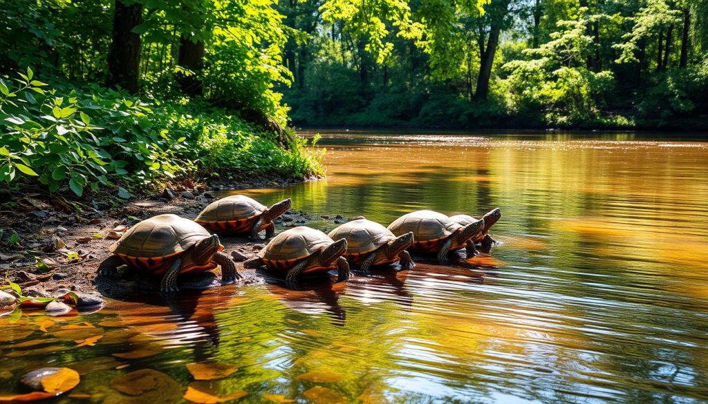 wood turtles in their natural habitat